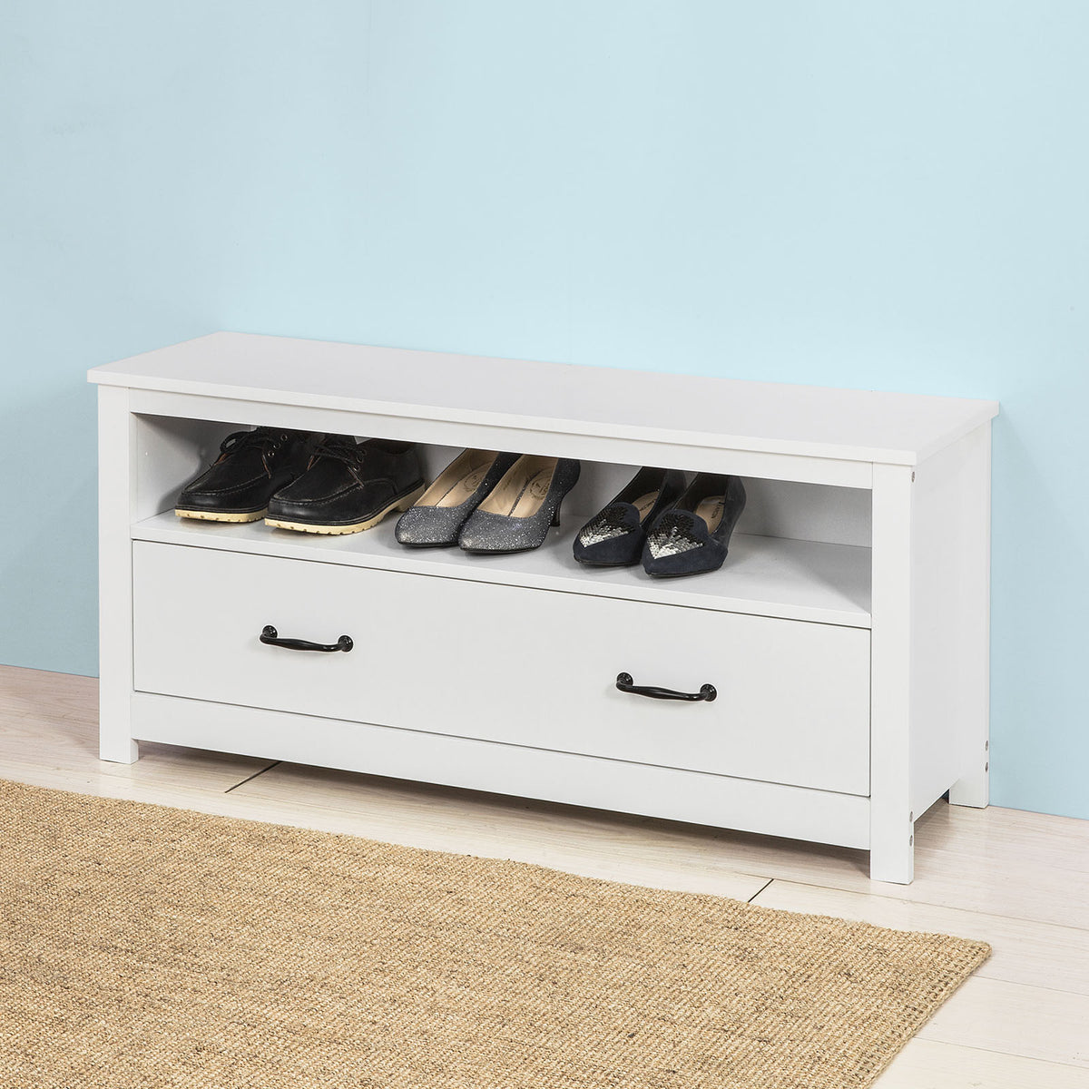 SoBuy FSR48-W Banc de Rangement Meuble à chaussures Meuble d'Entrée Commode à Chaussures