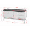 SoBuy FSR56-W Banc pentru Pantofi cu Pernă Căptușită și 3 Sertare pentru Hol Intrare – 100x40x49 cm, Alb