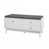 SoBuy FSR56-W Banc pentru Pantofi cu Pernă Căptușită și 3 Sertare pentru Hol Intrare – 100x40x49 cm, Alb