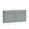 SoBuy FSR64-HG Banc pentru Pantofi 104cm – 2 Uși cu Rabat, Pernă Detașabilă, 150kg, Certificat FSC®, Subțire 24cm – Gri