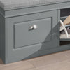 SoBuy FSR64-HG Banc pentru Pantofi 104cm – 2 Uși cu Rabat, Pernă Detașabilă, 150kg, Certificat FSC®, Subțire 24cm – Gri