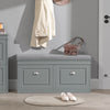SoBuy FSR64-HG Banc pentru Pantofi 104cm – 2 Uși cu Rabat, Pernă Detașabilă, 150kg, Certificat FSC®, Subțire 24cm – Gri