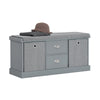 SoBuy FSR66-DG Banc de Rangement avec Coussin Rembourré, 2 Tiroirs et 2 Paniers Meuble Bas Entrée Commode à Chaussure Banquette Confortable