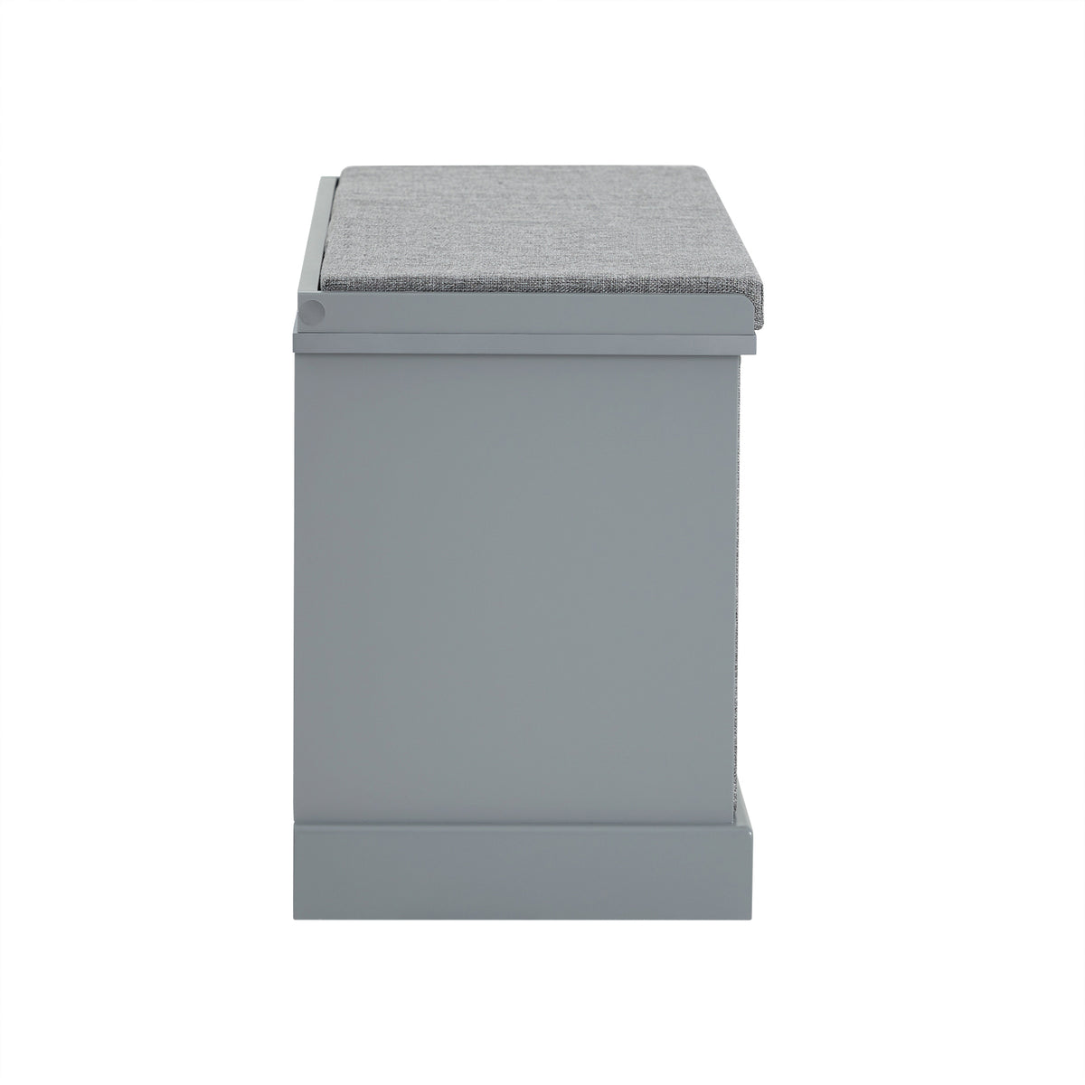 SoBuy FSR66-DG Banc de Rangement avec Coussin Rembourré, 2 Tiroirs et 2 Paniers Meuble Bas Entrée Commode à Chaussure Banquette Confortable
