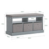 SoBuy FSR67-DG Banc de Rangement avec Coussin Rembourré, 2 Compartiments et 3 Paniers Meuble Bas Entrée