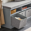 SoBuy FSR67-DG Banc de Rangement avec Coussin Rembourré, 2 Compartiments et 3 Paniers Meuble Bas Entrée