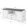 SoBuy FSR71-W Banc de Pantofi cu Pernă Căptușită și Spațiu de Depozitare pentru Hol/Intrare – 105x37x49 cm, Alb