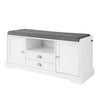 SoBuy FSR71-W Banc de Pantofi cu Pernă Căptușită și Spațiu de Depozitare pentru Hol/Intrare – 105x37x49 cm, Alb