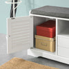 SoBuy FSR71-W Banc de Pantofi cu Pernă Căptușită și Spațiu de Depozitare pentru Hol/Intrare – 105x37x49 cm, Alb