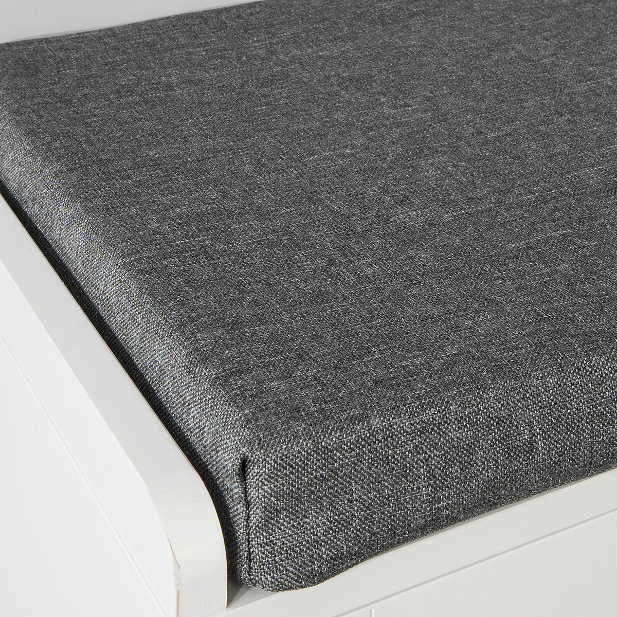 SoBuy FSR71-W Banc de Pantofi cu Pernă Căptușită și Spațiu de Depozitare pentru Hol/Intrare – 105x37x49 cm, Alb