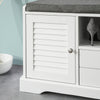 SoBuy FSR71-W Banc de Pantofi cu Pernă Căptușită și Spațiu de Depozitare pentru Hol/Intrare – 105x37x49 cm, Alb