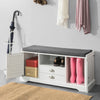 SoBuy FSR71-W Banc de Pantofi cu Pernă Căptușită și Spațiu de Depozitare pentru Hol/Intrare – 105x37x49 cm, Alb