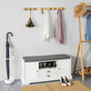 SoBuy FSR71-W Banc de Pantofi cu Pernă Căptușită și Spațiu de Depozitare pentru Hol/Intrare – 105x37x49 cm, Alb