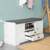 SoBuy FSR71-W Banc de Pantofi cu Pernă Căptușită și Spațiu de Depozitare pentru Hol/Intrare – 105x37x49 cm, Alb