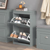 SoBuy Rack de pantofi cu economie subțire, reglabil, gri, FSR78-HG