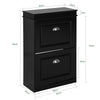 SoBuy FSR78-SCH Dulap pantofi cu 2 compartimente, Organizator încălțăminte pentru 8 perechi în hol/intrare – 54x24x83 cm, Negru