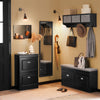SoBuy FSR78-SCH Dulap pantofi cu 2 compartimente, Organizator încălțăminte pentru 8 perechi în hol/intrare – 54x24x83 cm, Negru