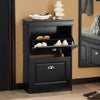 SoBuy FSR78-SCH Dulap pantofi cu 2 compartimente, Organizator încălțăminte pentru 8 perechi în hol/intrare – 54x24x83 cm, Negru