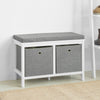 SoBuy FSR81-HG Banc pentru Pantofi cu Pernă Căptușită și 2 Coșuri de Depozitare pentru Hol – 70x30x50 cm, Gri