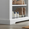 SoBuy FSR84-W Banc à Chaussures avec Coussin Rembourré, 1 Porte et 2 Étagères pour Entrée Couloir – 80x30x45 cm, Blanc