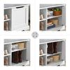 SoBuy FSR84-W Banc à Chaussures avec Coussin Rembourré, 1 Porte et 2 Étagères pour Entrée Couloir – 80x30x45 cm, Blanc