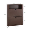 SoBuy FSR87-BR Dulap de pantofi, Comodă pantofi cu 2 sertare rabatabile și compartiment