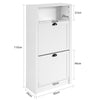 SoBuy FSR87-K-W Armoire à Chaussures 2 Abattants et Compartiment Ouvert pour Entrée Couloir, Blanc