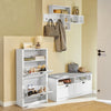SoBuy Eșarfă cu 2 uși și 4 rafturi, cu compartiment suplimentar pentru încălțăminte, culoare: alb, dimensiuni: 60x24x110 cm fsr87-k-w