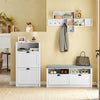 SoBuy FSR87-K-W Armoire à Chaussures 2 Abattants et Compartiment Ouvert pour Entrée Couloir, Blanc