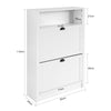 SoBuy FSR87-W Dulap de pantofi cu 2 uși rabatabile și compartiment deschis pentru hol – 80x24x110 cm, Alb