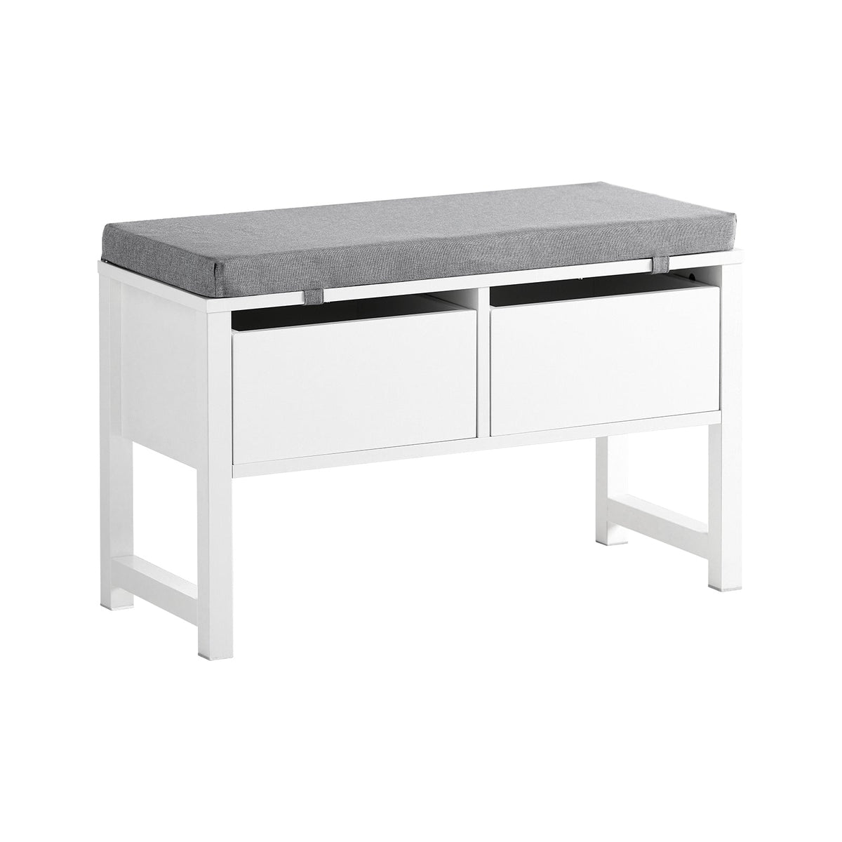 SoBuy FSR88-W Banc à Chaussures avec Coussin Rembourré et Rangement pour Entrée Couloir – 72x30x46 cm, Blanc