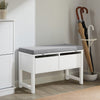 SoBuy FSR88-W Banc pentru Pantofi cu Pernă Căptușită și Spațiu de Depozitare pentru Intrare Hol – 72x30x46 cm, Alb