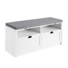 SoBuy FSR90-W Banc pentru Pantofi cu 2 Sertare și Șezut pentru Hol Intrare – 110x35x47 cm, Alb