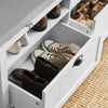 SoBuy FSR90-W Banc pentru Pantofi cu 2 Sertare și Șezut pentru Hol Intrare – 110x35x47 cm, Alb