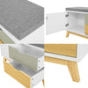 SoBuy FSR92-W Banchetă pentru Pantofi cu Pernă Căptușită, 2 Sertare și 1 Ușă pentru Intrare – 80x38x51 cm, Alb