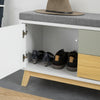 SoBuy FSR92-W Banchetă pentru Pantofi cu Pernă Căptușită, 2 Sertare și 1 Ușă pentru Intrare – 80x38x51 cm, Alb