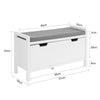 SoBuy FSR97-W Banc pentru Pantofi cu Pernă Căptușită și Rafturi, Mobilier de Hol – 91x30x50 cm, Alb