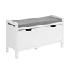 SoBuy FSR97-W Banc pentru Pantofi cu Pernă Căptușită și Rafturi, Mobilier de Hol – 91x30x50 cm, Alb