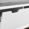 SoBuy FSR97-W Banc pentru Pantofi cu Pernă Căptușită și Rafturi, Mobilier de Hol – 91x30x50 cm, Alb