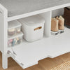 SoBuy FSR97-W Banc pentru Pantofi cu Pernă Căptușită și Rafturi, Mobilier de Hol – 91x30x50 cm, Alb