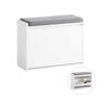 SoBuy Scarp cu clapetă și pernă pentru pantofi, culoare: alb, dimensiuni: aproximativ 62 x 46 x 26 cm FSR98-W