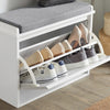 SoBuy Scarp cu clapetă și pernă pentru pantofi, culoare: alb, dimensiuni: aproximativ 62 x 46 x 26 cm FSR98-W