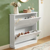 SoBuy Eșarfă cu 2 uși și 4 rafturi, culoare: alb, dimensiuni: aprox. 76 x 78 x 18 cm FSR99-W
