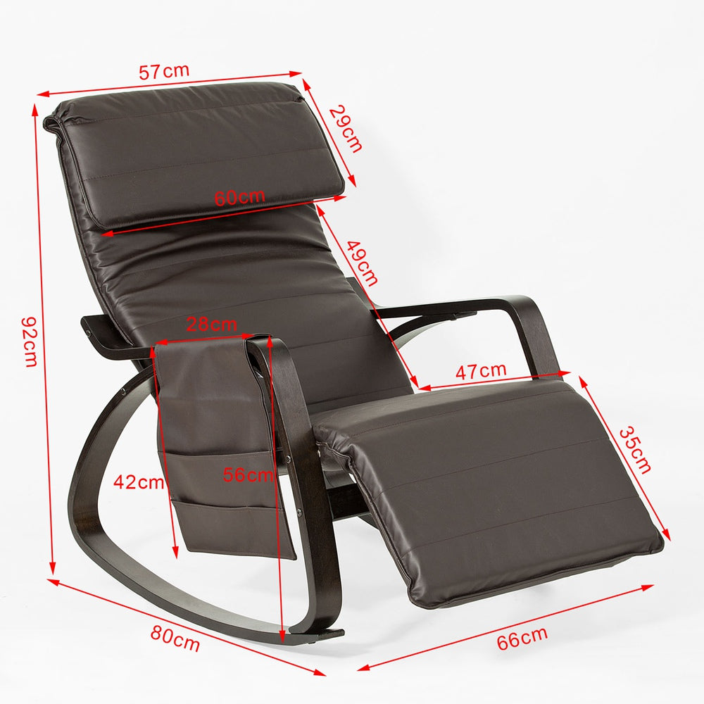 SoBuy FST20-BR Balansoar Relaxant cu Buzunar Lateral Detașabil
