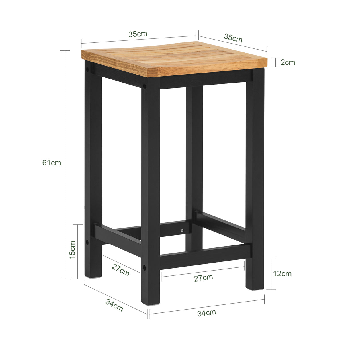 SoBuy FST29-SCHx2 Lot de 2 Chaises Tabourets de Cuisine en Bois avec Repose-Pieds