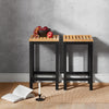 SoBuy FST29-SCHx2 Lot de 2 Chaises Tabourets de Cuisine en Bois avec Repose-Pieds