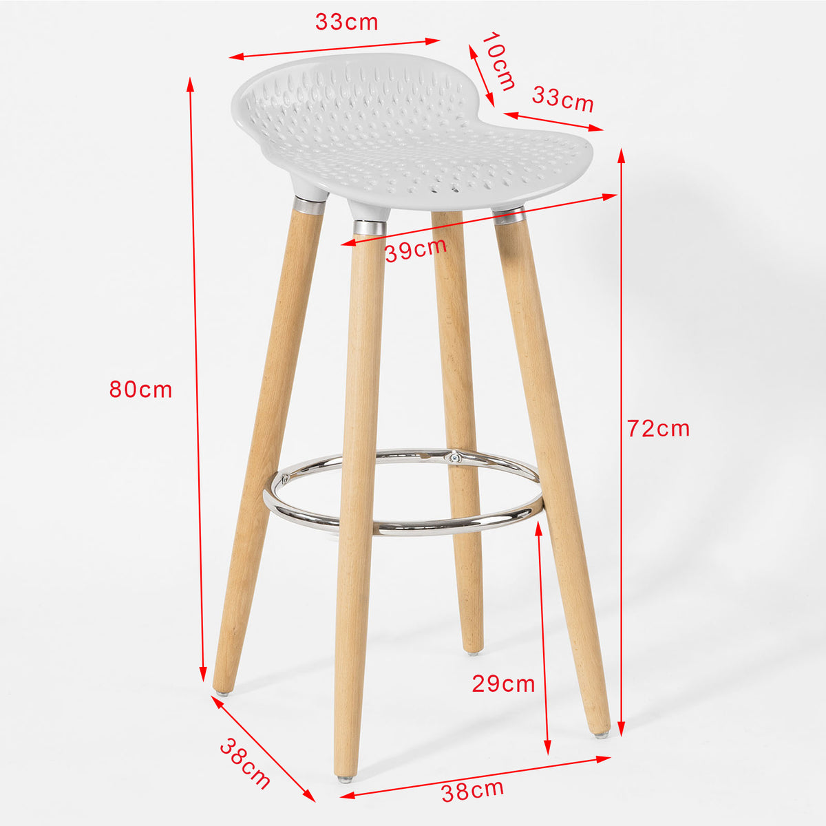SoBuy FST35-W Tabouret de bar cuisine avec repose-pieds haute qualité