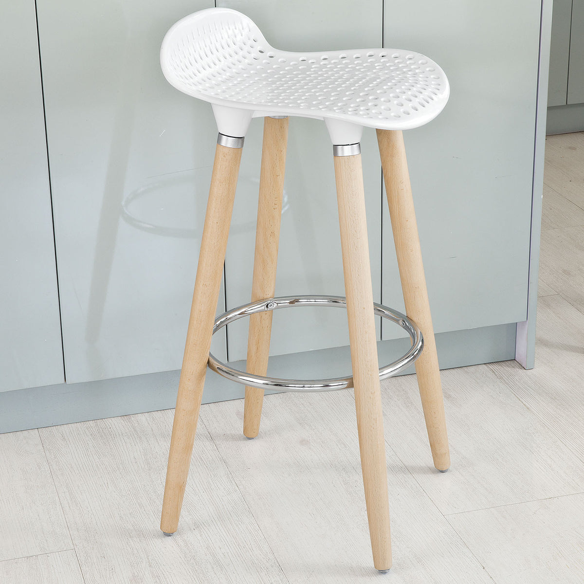 SoBuy FST35-W Tabouret de bar cuisine avec repose-pieds haute qualité