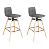 SoBuy FST45-DGx2 Set de 2 Scaune de Bar de Bucătărie Rotative cu Spătar și Suport pentru Picioare