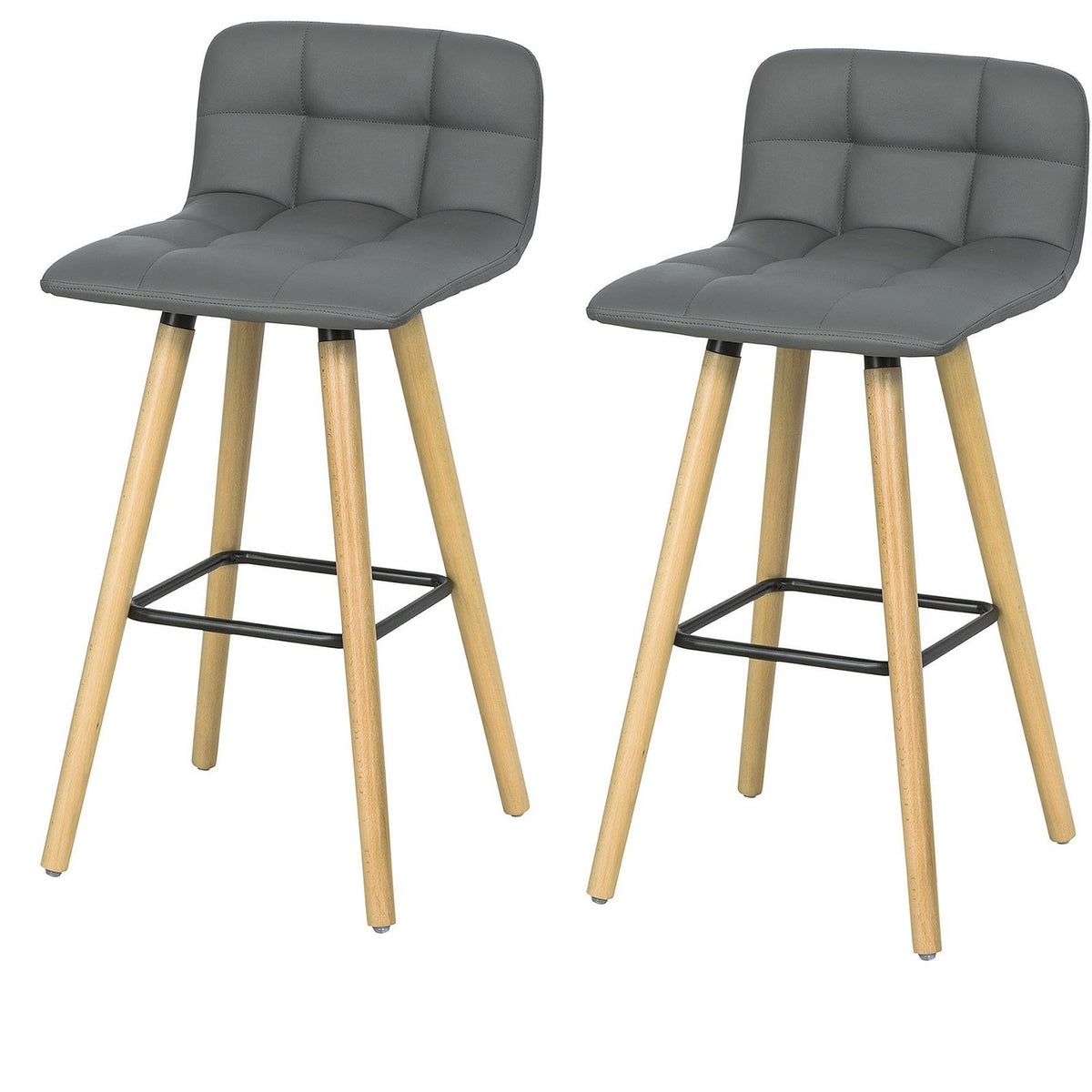 SoBuy FST50-HGX2 Lot de 2 Tabourets de Bar Cuisine Dossier Repose-Pieds Haute qualité